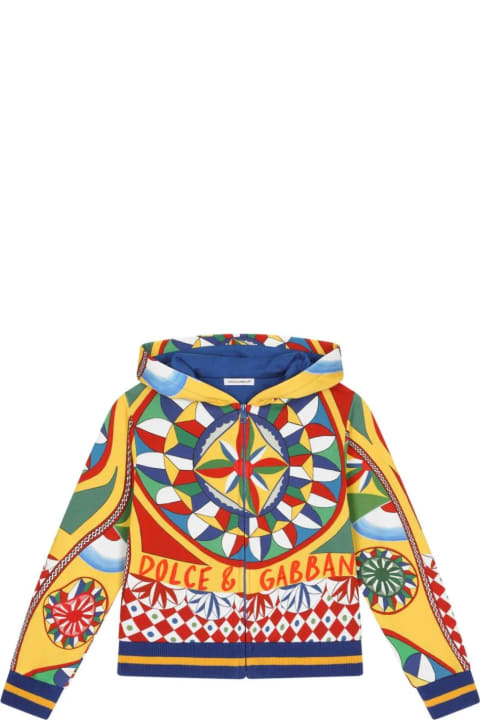 Dolce & Gabbana Sale for Kids Dolce & Gabbana Zipped Hoodie With Cart Print