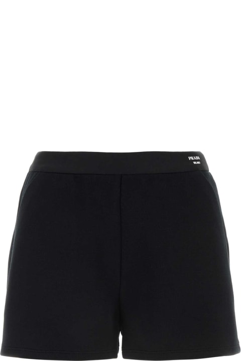 Clothing Sale for Women Prada Black Stretch Cotton Blend Shorts