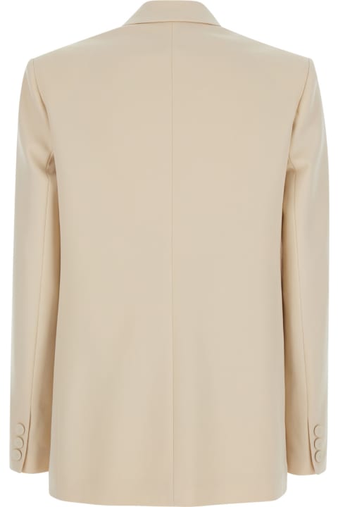 Federica Tosi Coats & Jackets for Women Federica Tosi Beige Double-breasted Jacket With Peak Revers In Wool Blend Woman