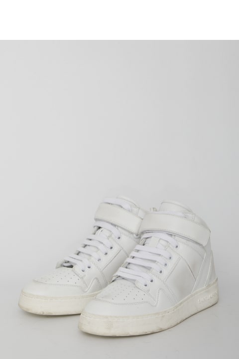Saint Laurent Women Saint Laurent Lax Sneakers In Washed-out Effect Leather