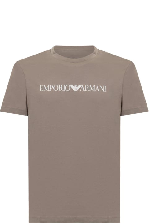 Emporio Armani Topwear for Men Emporio Armani Logo Printed Crewneck T-shirt Emporio Armani