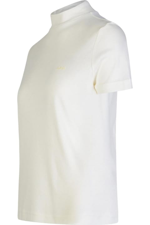 ウィメンズ A.P.C.のトップス A.P.C. 'caroll' White Cotton T-shirt