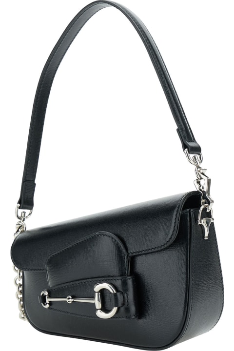 Homeware Gucci Black Leather Mini Gucci Horsebit 1955 Handbag