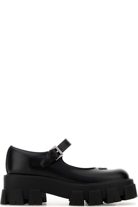 Prada Black Leather Ballerinas