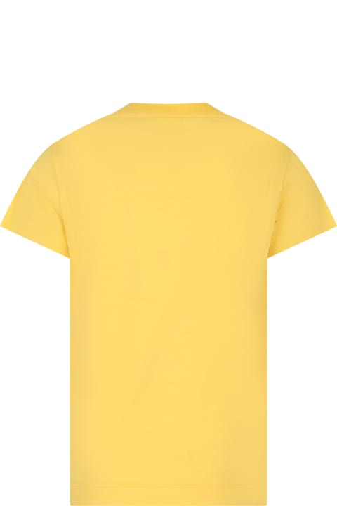 Fendi for Boys Fendi Yellow T-shirt For Boy With Logo