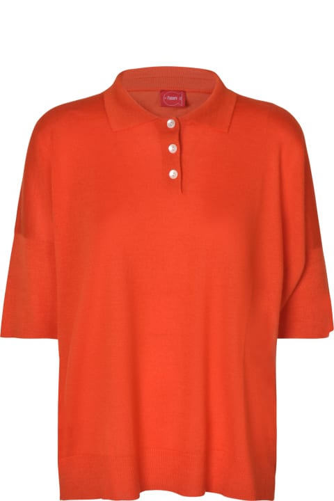 f cashmere for Women f cashmere Three-buttoned Polo Shirt