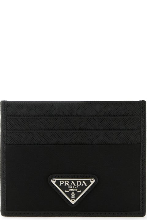 Prada Accessories for Men Prada Black Leather And Satin Card Holder
