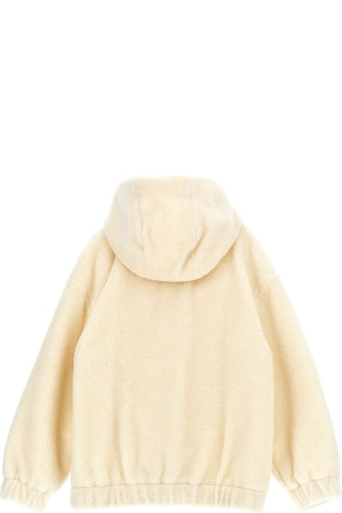Fendi معاطف وجواكت لـ بنات Fendi Hooded Zip-up Fleece Jacket