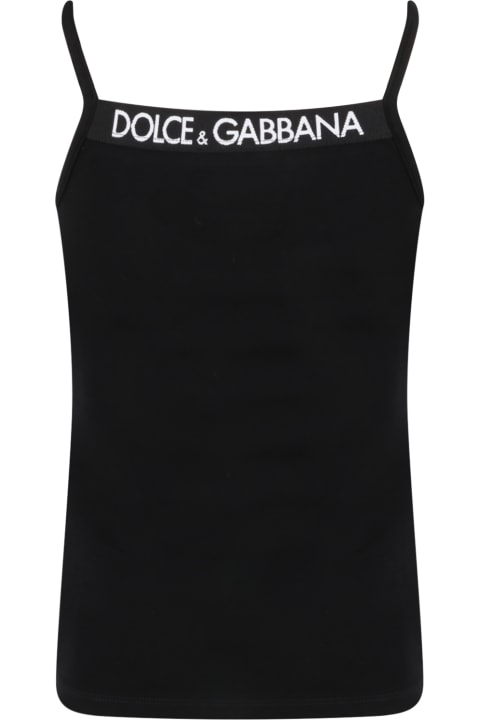 Black Tank Top For Girl With Logo