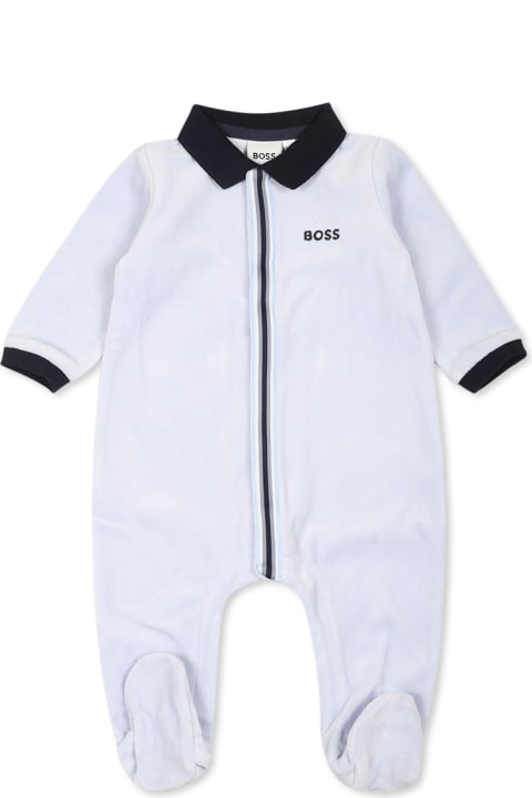 Homeware Hugo Boss Light Blue Babygrow For Baby Boy With Logo