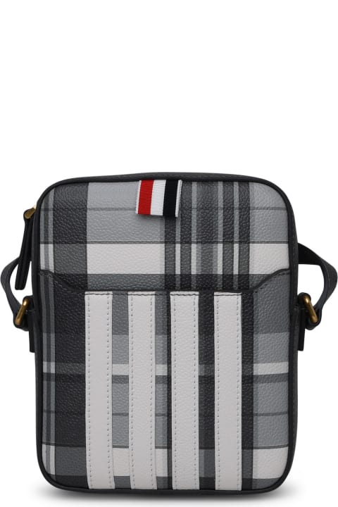 Thom Browne Shoulder Bags for Men Thom Browne Gray Leather Crossbody Bag