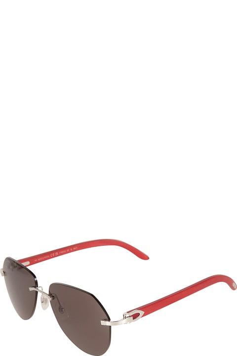 ウィメンズ アイウェア Cartier Eyewear Logo Rim-less Sunglasses