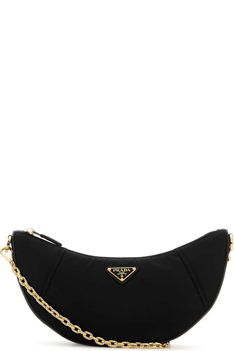 Homeware Prada Black Re-nylon Prada Demi-lune Shoulder Bag