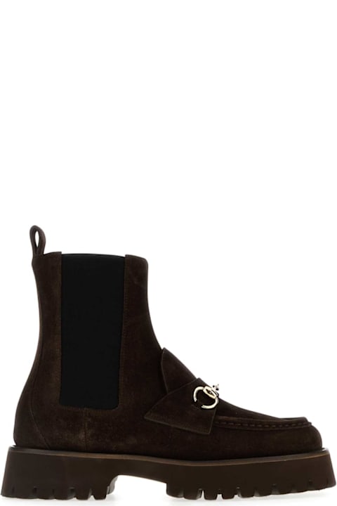 Gucci Brown Suede Ankle Boots