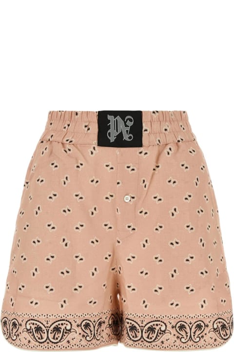 ウィメンズ Palm Angelsのパンツ＆ショーツ Palm Angels Printed Linen Blend Shorts