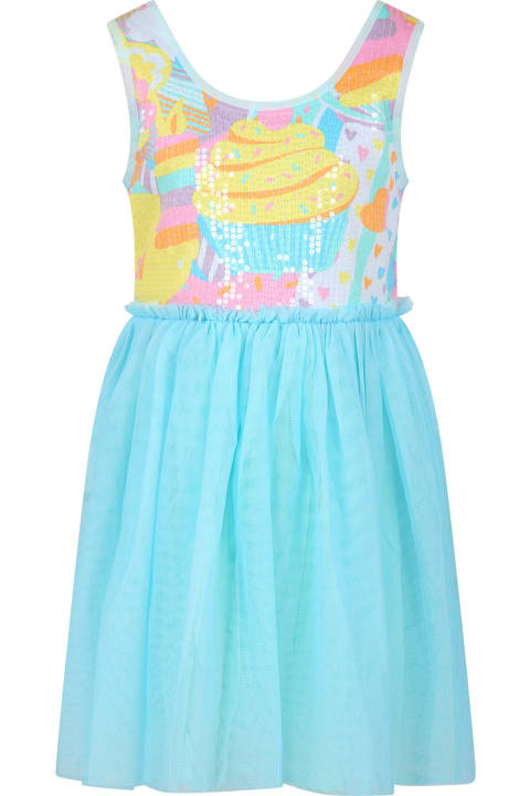 Dresses for Girls Billieblush Light Blue Dress For Girl With Sequins