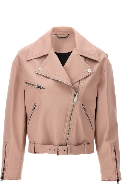 Coats & Jackets for Women Versace Biker Leather Jacket
