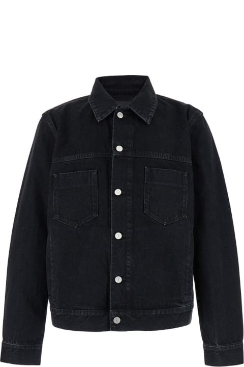 Givenchy Coats & Jackets for Men Givenchy Black Jacket With Buttons And Logo Patch In Cotton Denim Man