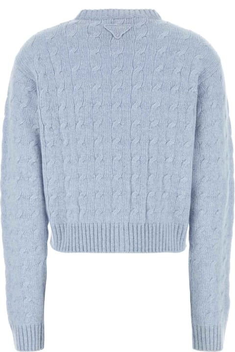 Fleeces & Tracksuits for Women Prada Lightblue Cashmere Cardigan