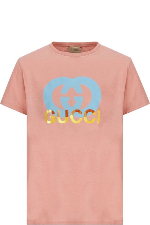 Gucci T-Shirts & Polo Shirts for Girls Gucci Logo Printed Crewneck T-shirt