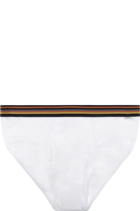 Underwear for Men Paul Smith Artist Stripe Cotton Briefs With Elastic Band