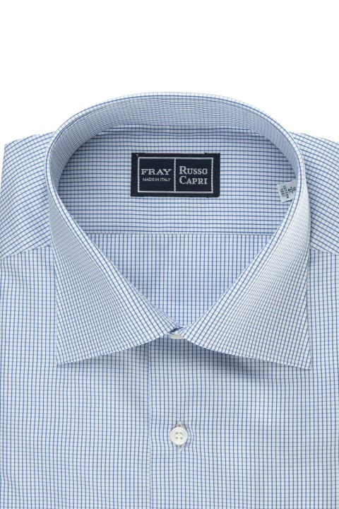 Fashion for Men Fray White And Blue Regular Fit Shirt With Micro Checks