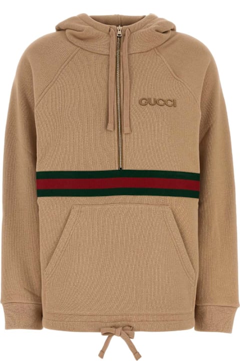 Gucci Fleeces & Tracksuits for Women Gucci Camel Cotton Oversize Sweatshirt