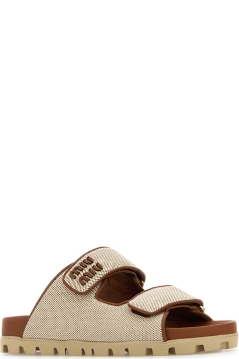 Homeware Miu Miu Two-tone Canvas Slippers
