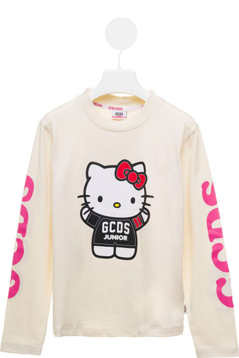 Hello Kitty Gcds Kids Baby Girl's White Cotton Sweatshirt
