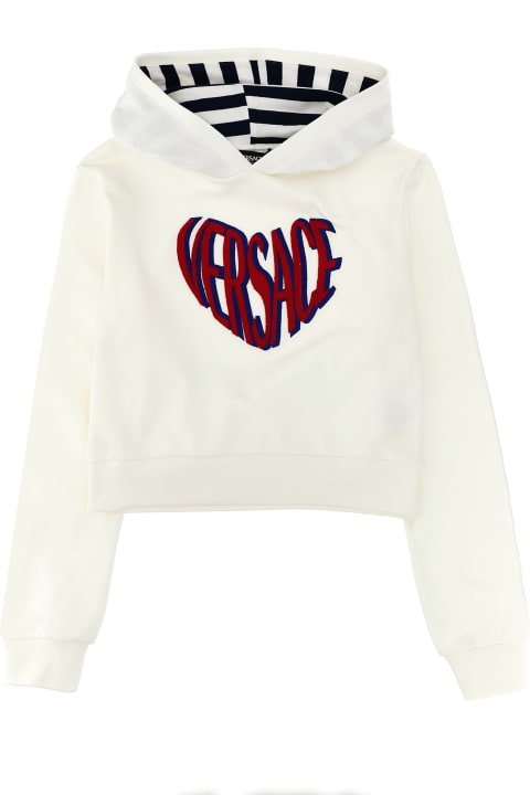Topwear for Girls Versace Logo Embroidery Hoodie