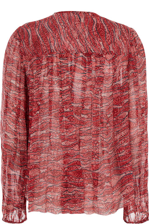 Marant Étoile Topwear for Women Marant Étoile 'advika' Red Semi-transparent Shirt With All-over Print In Viscose Woman