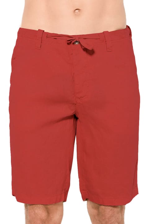 Homeware MC2 Saint Barth Linen Bermuda Red Shorts