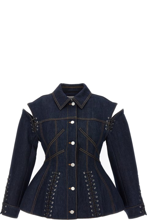 Alexander McQueen Coats & Jackets for Women Alexander McQueen 'cut-out' Denim Jacket