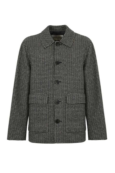 Amaranto Clothing for Men Amaranto Houndstooth Wool Overshirt