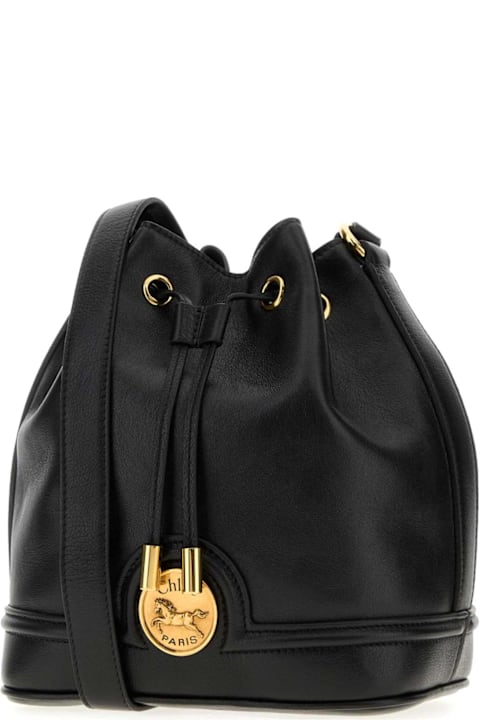 Chloé Black Leather Bucket Bag