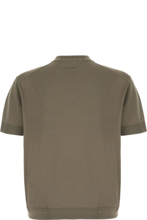 Moncler for Men Moncler Olive Green Silk Blend Sweater