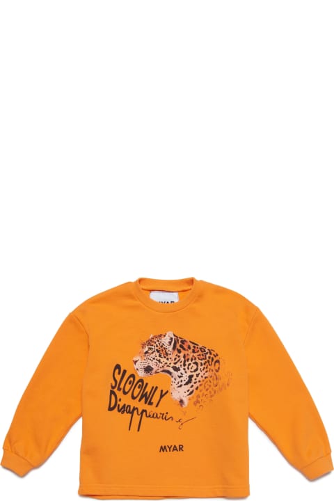 Mys21u Sweat-shirt Myar Deadstock Orange Fabric Sweatshirt With Digital Print Sloowly