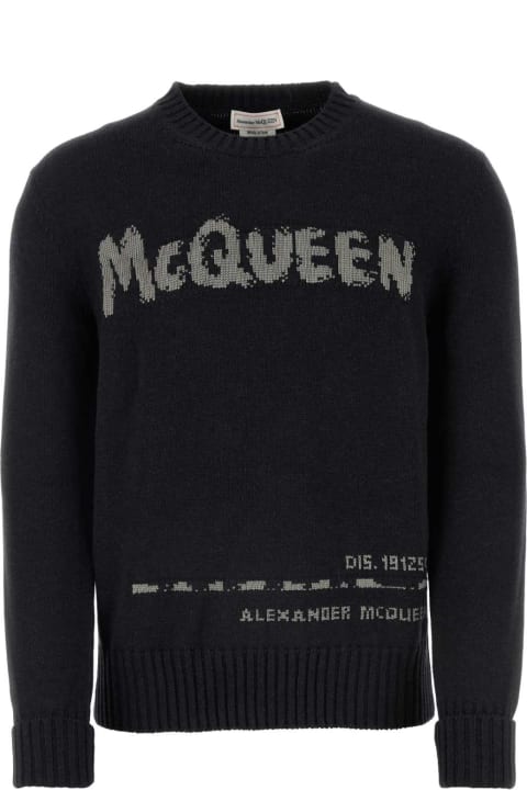 Alexander McQueen Sweaters for Women Alexander McQueen Charcoal Cotton Sweater