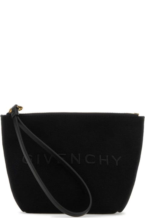 Givenchy for Women Givenchy Logo Printed Zipped Clutch Bag
