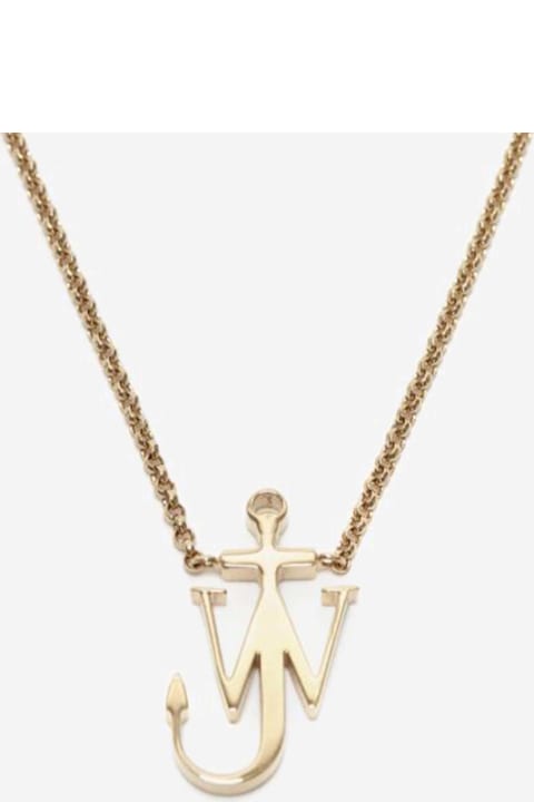 Necklaces for Men J.W. Anderson Brass Logo Necklace