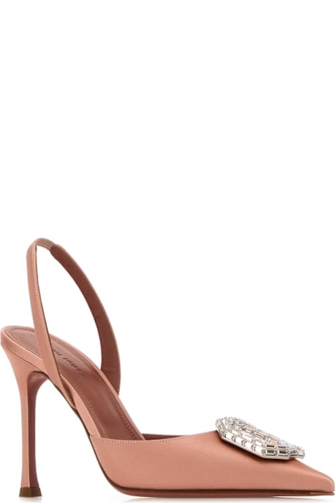Amina Muaddi for Men Amina Muaddi Pink Satin Camelia Pumps