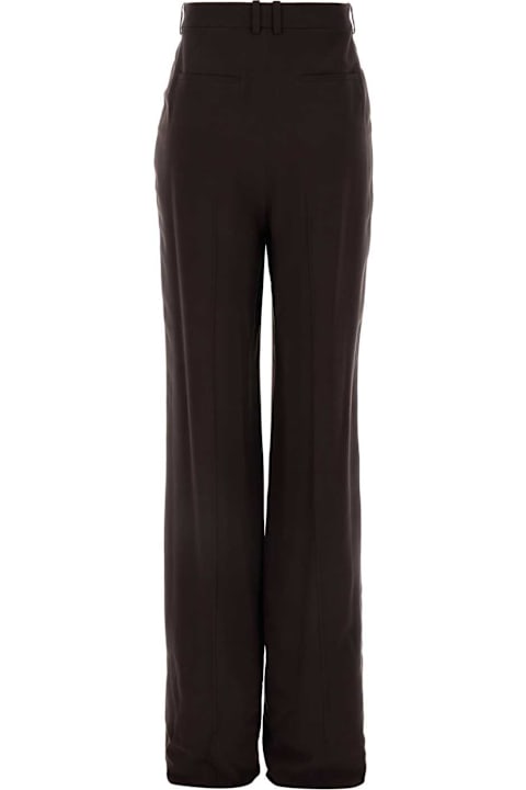 Saint Laurent Pants & Shorts for Women Saint Laurent Brown Crepe Pant