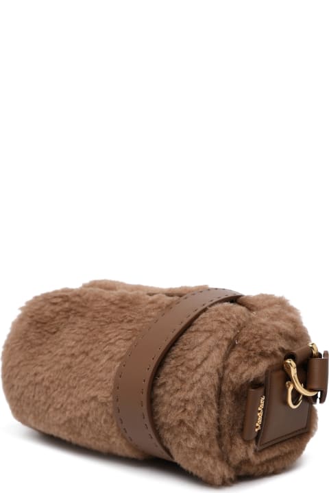 Max Mara Clutches for Women Max Mara Teddyrolls Camel Hair Bag