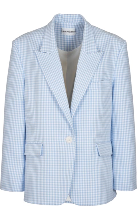 Des Phemmes Coats & Jackets for Women Des Phemmes Single Buttoned Check Blazer