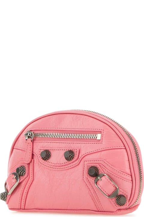 Clutches for Women Balenciaga Pink Leather Le Cagole Xs Beauty Case