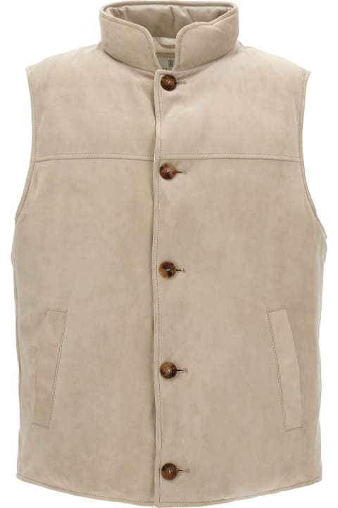 Coats & Jackets for Men Brunello Cucinelli Suede Vest