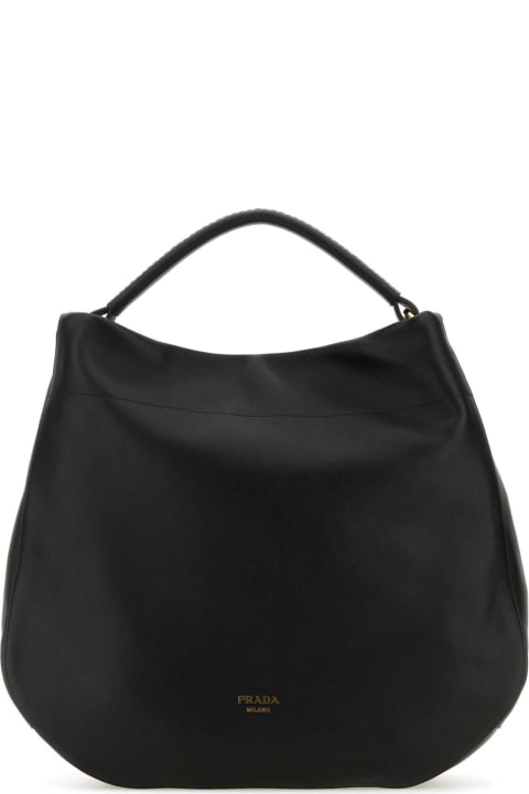 Totes for Women Prada Black Leather Shopping Bag