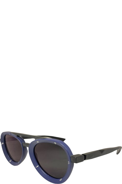 メンズ Piero Massaroのアイウェア Piero Massaro Pm373 - Matte Blue Sunglasses