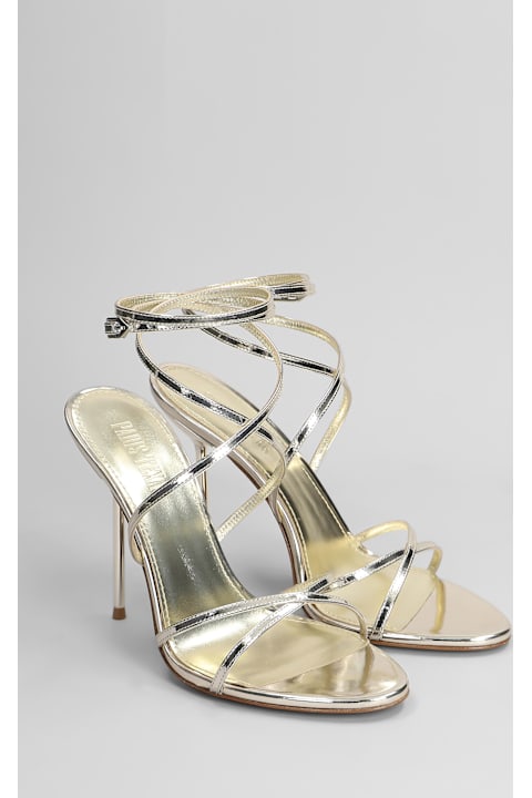 Sandals for Women Paris Texas Liz Lace Up Sandals In Platinum Leather