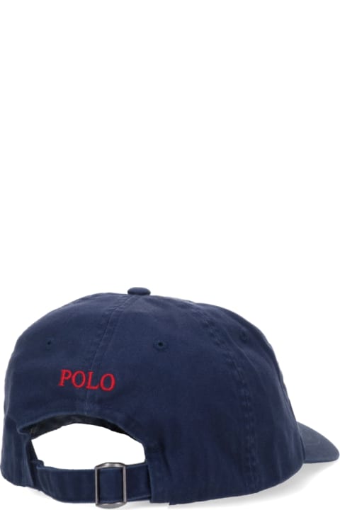 Ralph Lauren Hats for Men Ralph Lauren Night Blue Baseball Hat With Red Pony